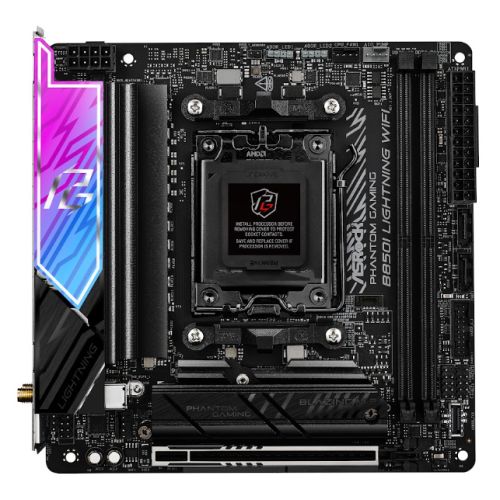 Asrock B850I LIGHTNING WIFI, AMD B850, AM5, Mini ITX, 2 DDR5, HDMI, Wi-Fi 6E, 2.5G LAN, RGB, 2x M.2 Asrock B850I LIGHTNING WIFI, AMD B850, AM5, Mini ITX, 2 DDR5, HDMI, Wi-Fi 6E, 2.5G LAN, RGB, 2x M.2